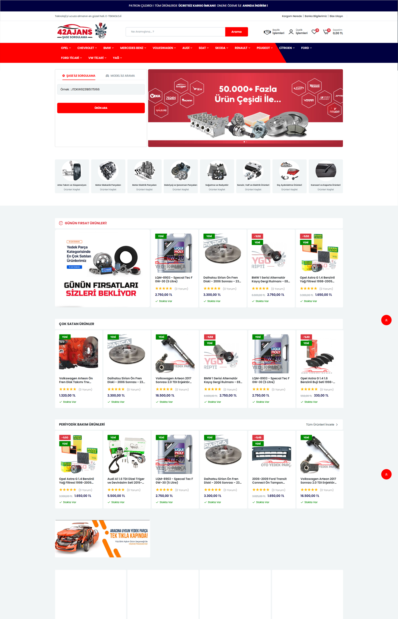 Oto Yedek Parça v2 Yazılımı Şaseli